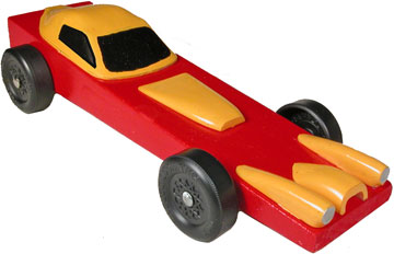 Red Avenger Pinewood Derby Car