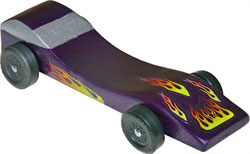 Example of completed Banshee pinewood derby car