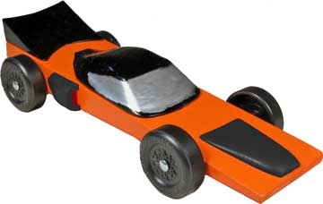 Orange Falcon Pinewood Derby Car Kit
