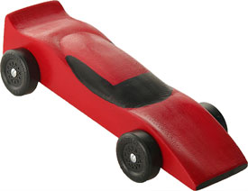 Completed Ferrari Pinewood Derby Car