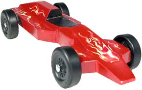 Example of completed Grand Prix pinewood derby car