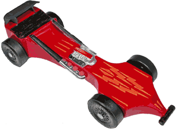 Red Dragster Pinewood Derby Car