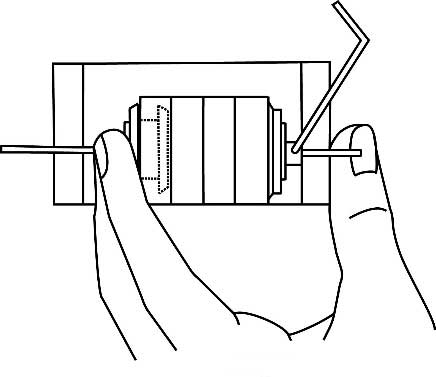 Insert the wheel assembly into the lathe