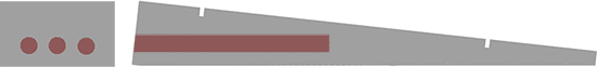Wedge pinewood derby block with lead weights
