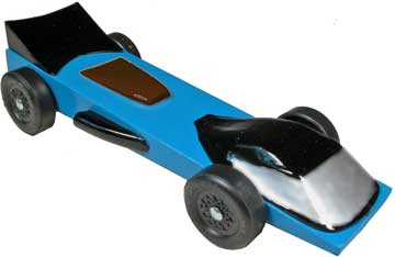 Blue Raven Pinewood Derby Car