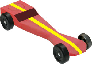 Stealth painted red with yellow racing stripe